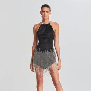 NWT Retrofete Eos Embellished Fringe Dress